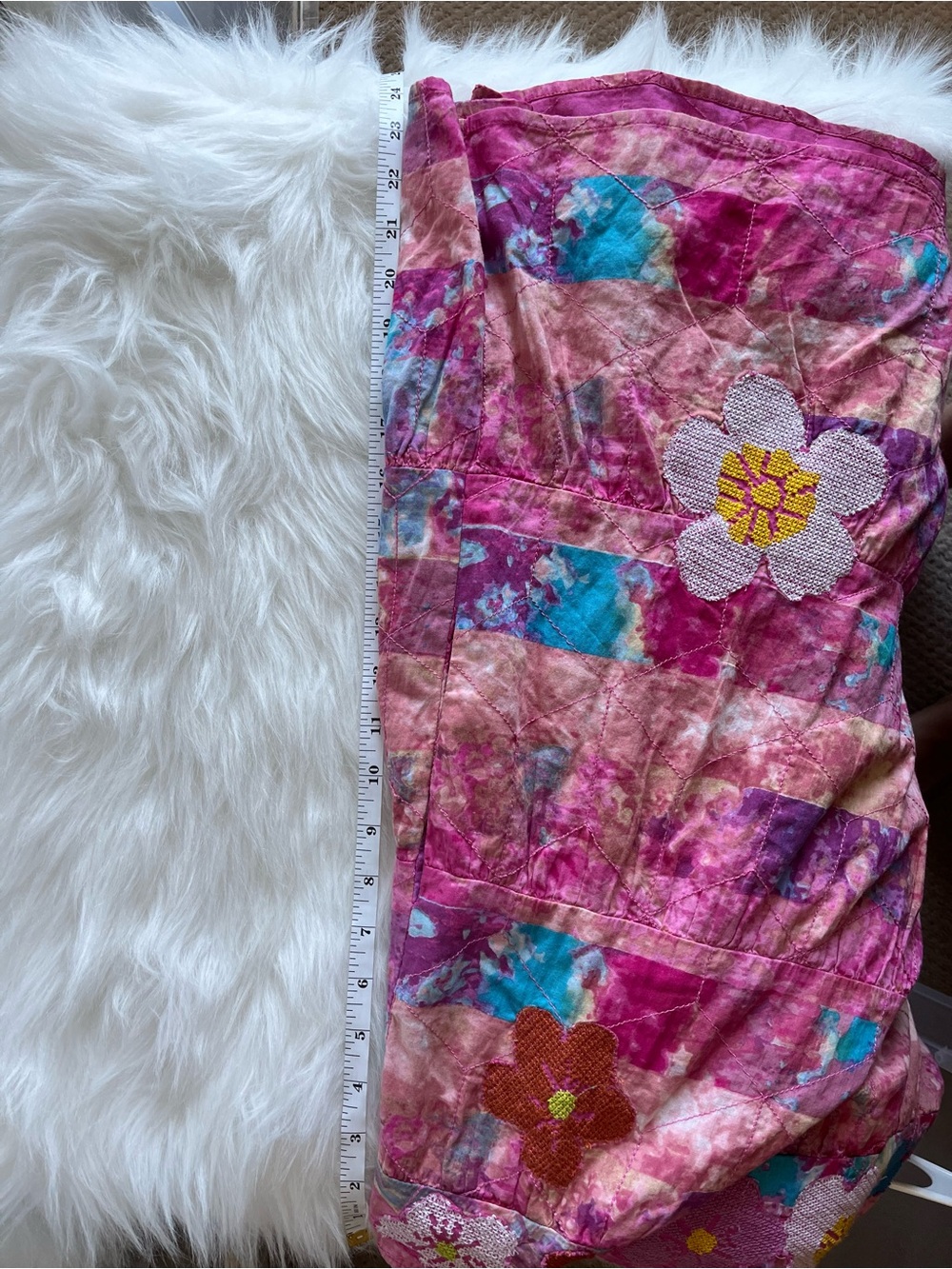 Kimchi Blue 100% Cotton Floral Boho Tiered Babydoll Mini Dress | Pink & Purple - Picture 9 of 9